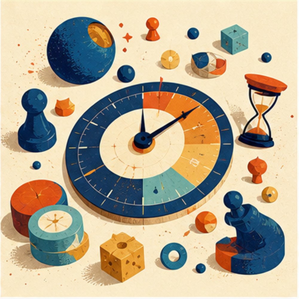 Original Cheerful casual/time-play studio artwork for Time Passing Games
